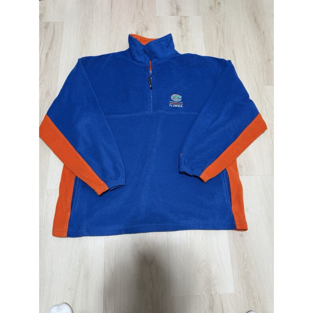 Men's 2XL Starter Florida Gators Blue and Orange Fleece 1/4 Zip Pullover Jacket